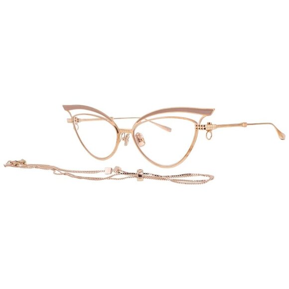 NWT VALENTINO EYEGLASSES CAT EYE ROSE GOLD EYEWEAR WITH CHAIN - Picture 1 of 3
